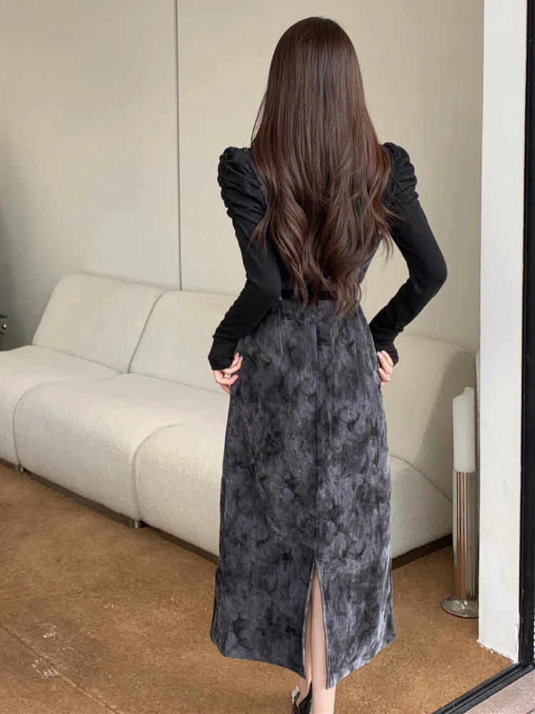 Комплекты платьев в стиле ретро женские майопардовые темпераментные топы с