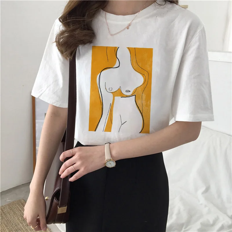 

2021 Female T-shirt Harajuku Graphics T shirt Fashion Fun Retro Top Women Summer Short Sleeve Ladies Tshirt Plus Size XXXL