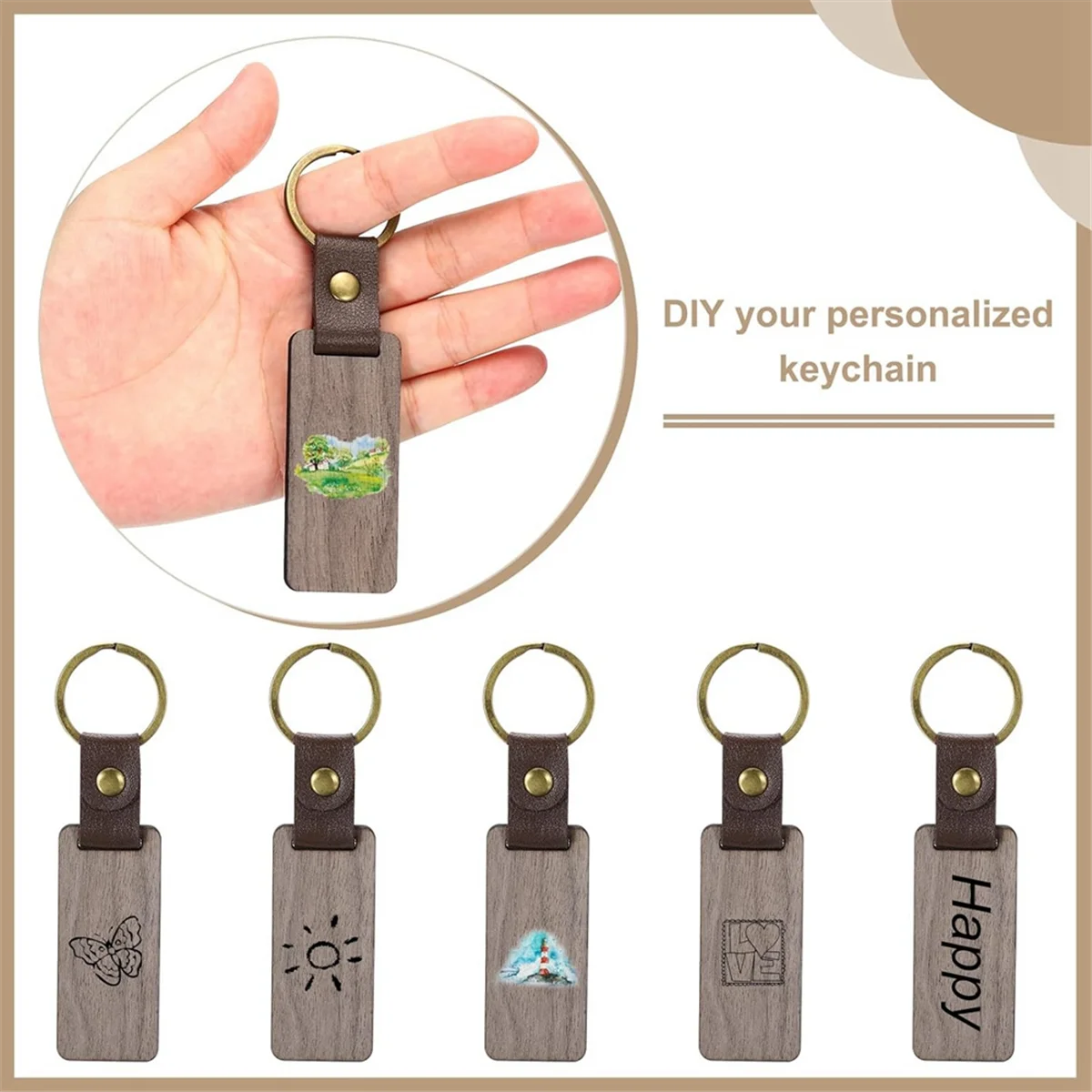 Деревянные заготовки для ключей Персонализированные бирки Маленький брелок