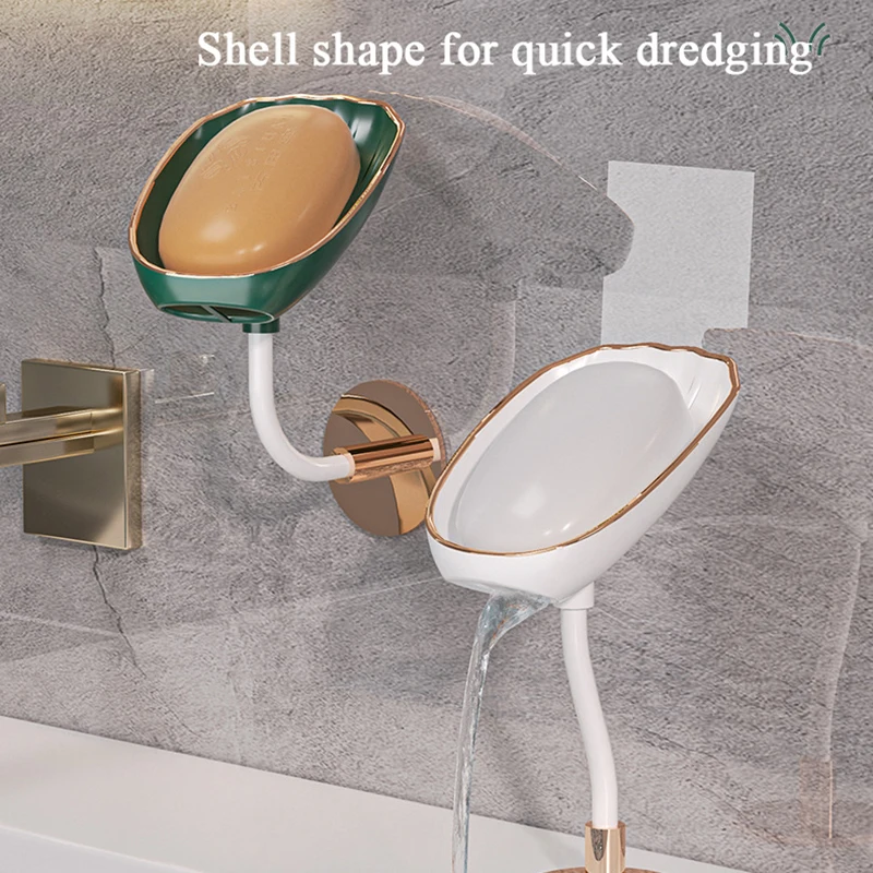 

Light Luxury Adjustable Soap Shelf Creative Hole-free Wall-mounted Soap Box Useful Dripping Soap Box Bathroom Supplies