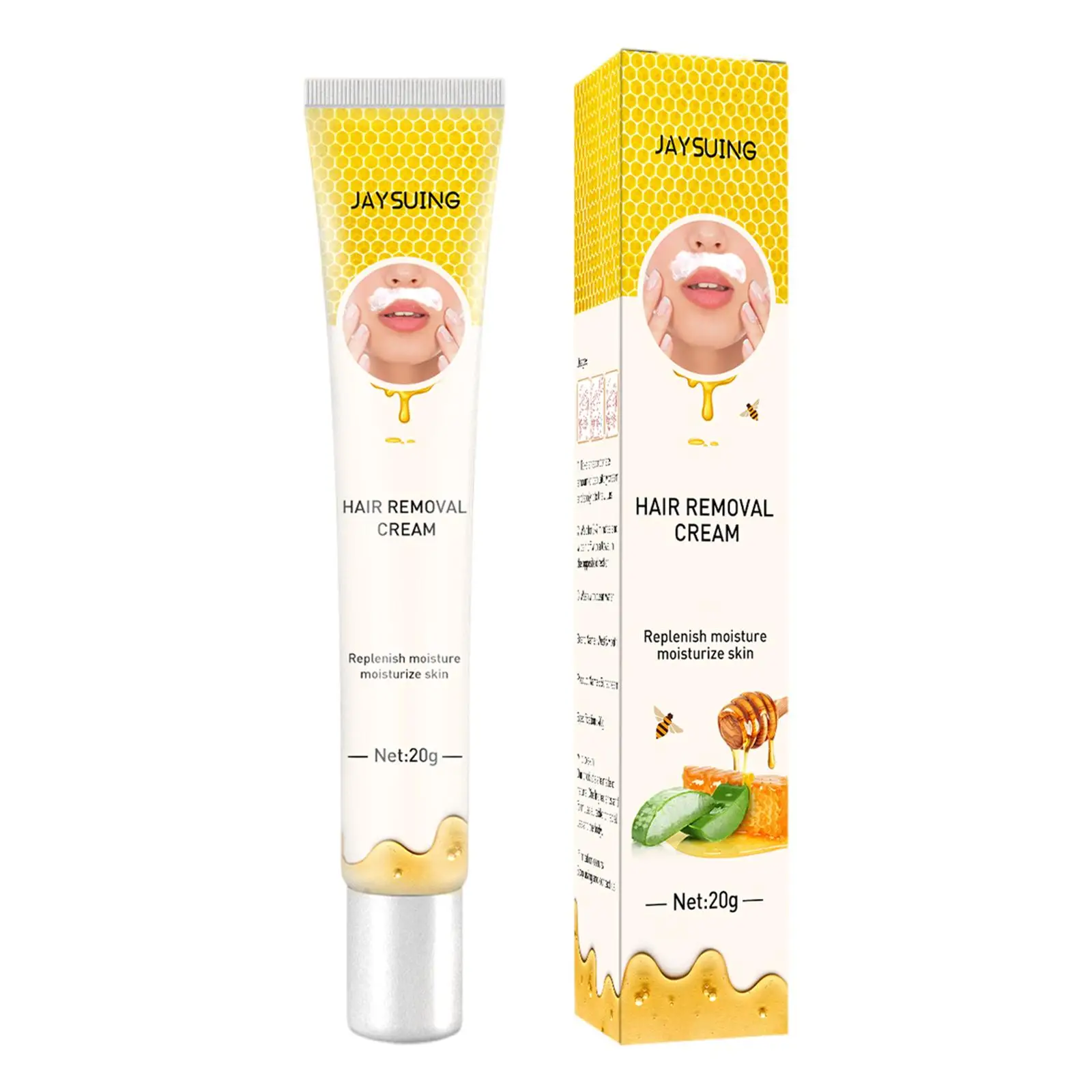 

Facial Hair Removal Cream Gentle & Soothing Hair Removal Moisturizing Painless Hair Remover, 20G/0.7oz