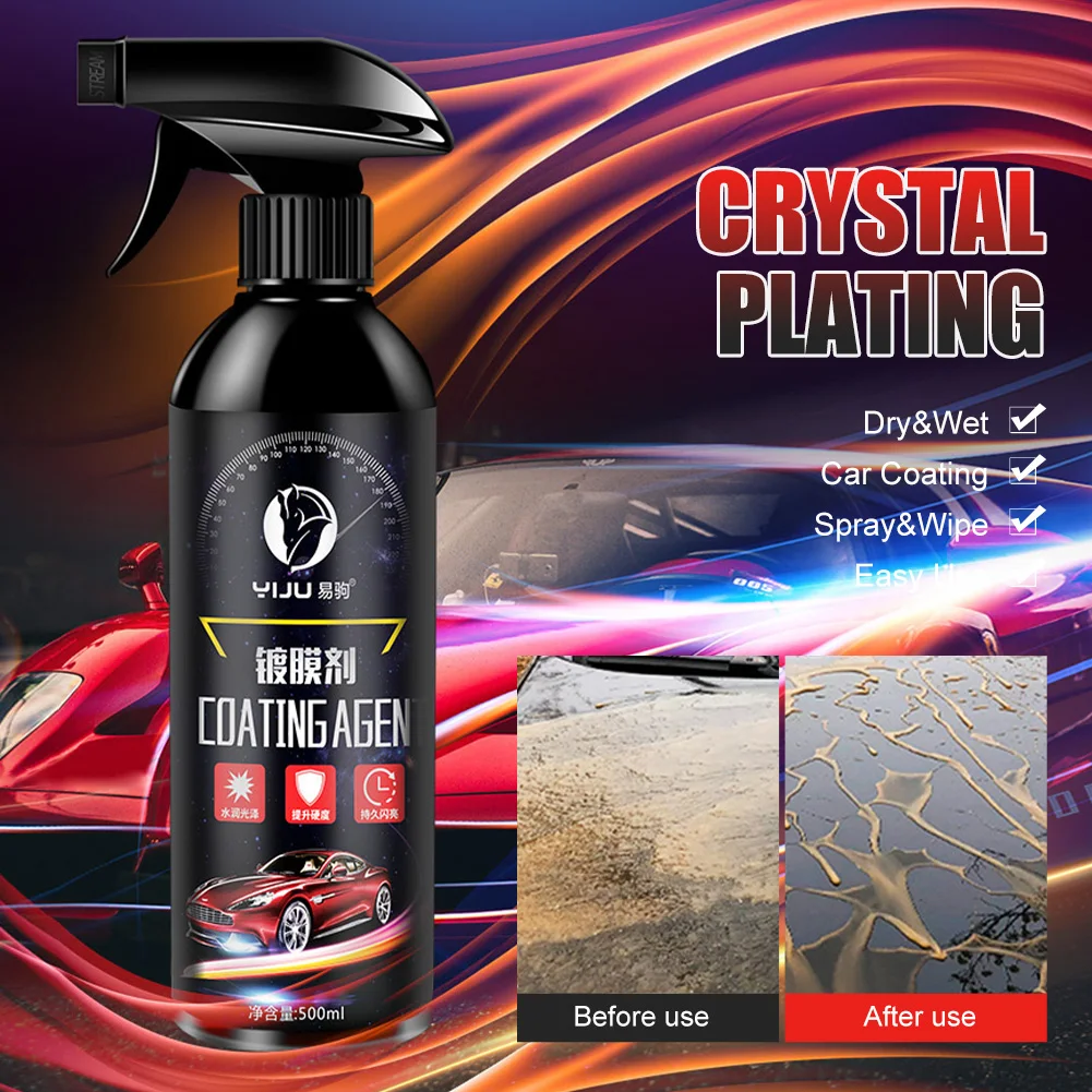 

500ML Car Coating Agent Nano Crystal Plating Auto Glass Polishing Hydrophobic Paint Care Film Glossy Non-Scratch Accessories