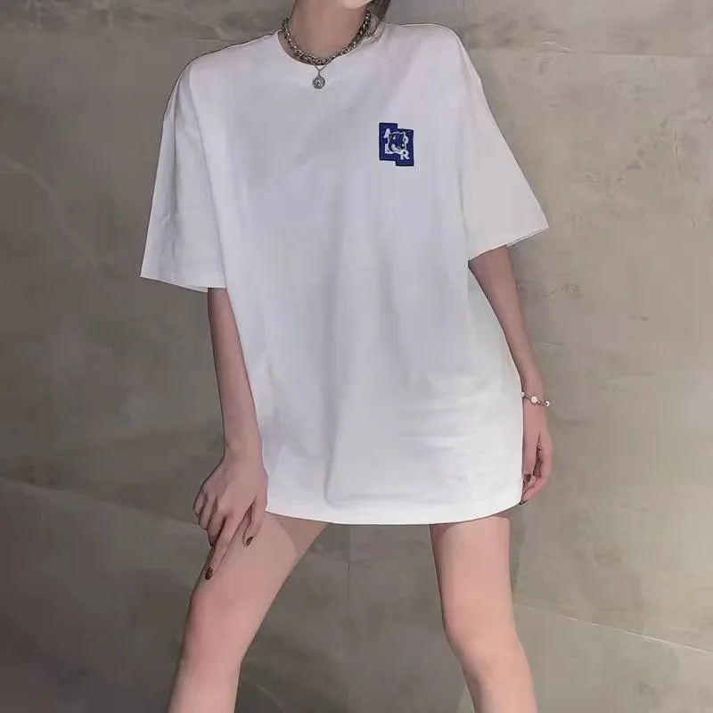 

Ader2022 Summer Niche Co-branded Fox Unisex Cartoon Embroidered Fox Short-sleeved T-shirt Women Clothing Crop Top