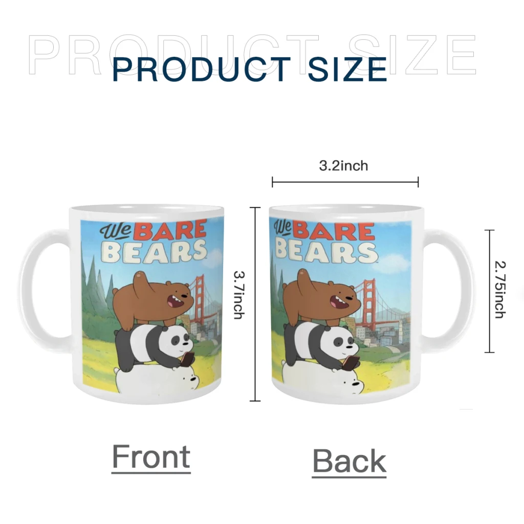 We Bare Bears Кофейная чашка для молока Мокко Кружка 11 унций Керамическая чая кружка