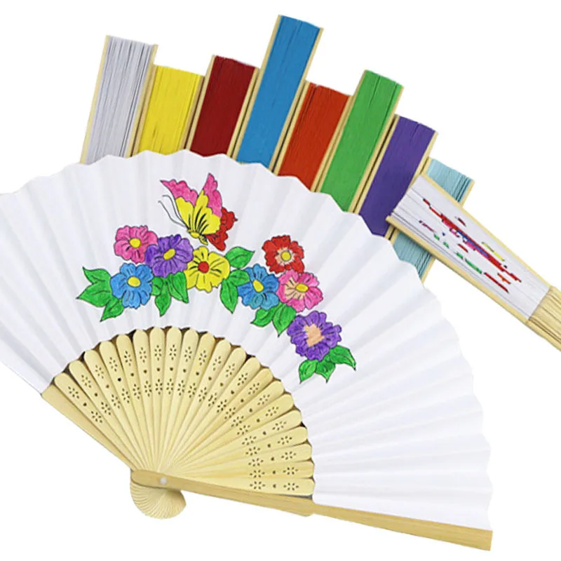 

30/50pcs DIY Hand-painted Carved Folding Fans Portable White Hand Fan For Wedding Home Decoration Baby Shower Party Guest Gifts