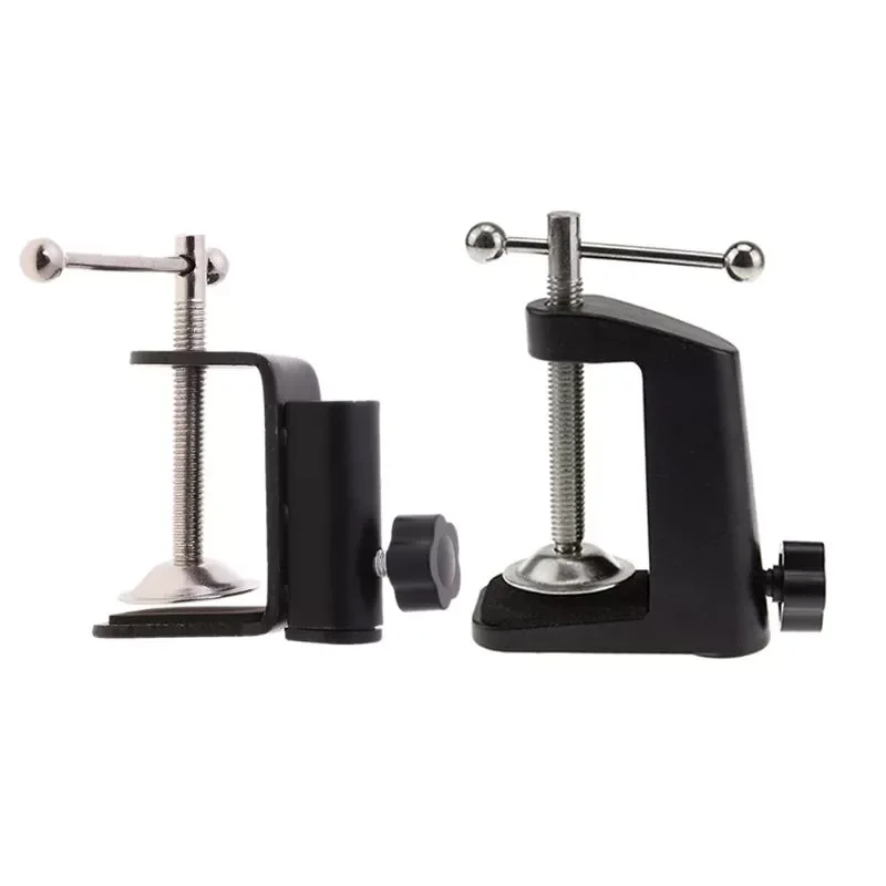 

Replaced Aluminum Alloy Iron Cantilever Bracket Clamp with Hole Adjustable Thumb Screws Non-Slip Mat for Mic Stand Table Lamp