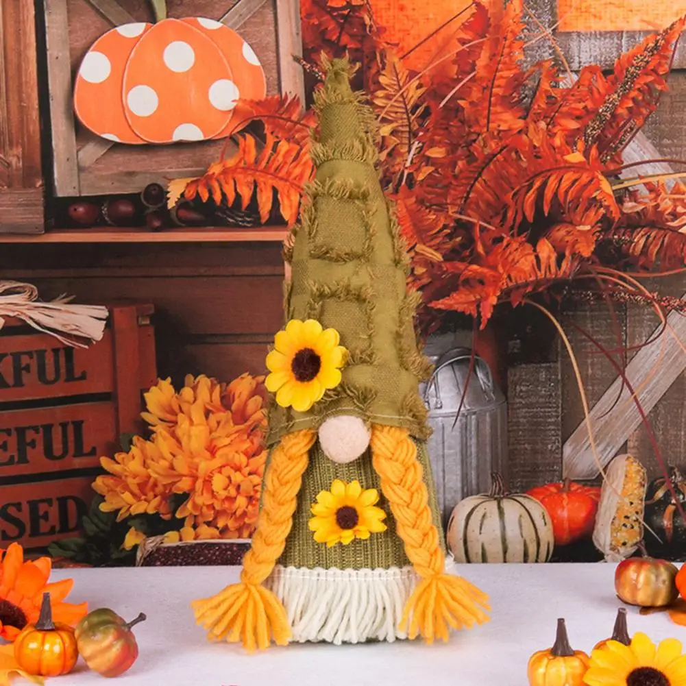 

Attractive Faceless Doll Maple Leaf Design Soft Touch Gnome Plush Faceless Toy Cloth Fall Gnome Party Supplies