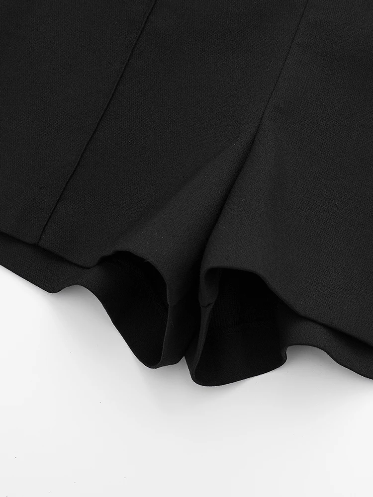 PAILETE Women 2023 fashion with topstitched shorts vintage high waist side zipper female short pants mujer