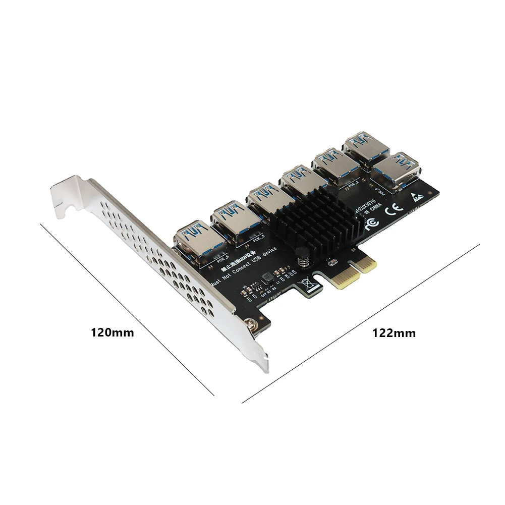 Карта расширения Gold PCIE переходник от 1 до 6 адаптер 4 USB 3 0 Pci Express усилитель