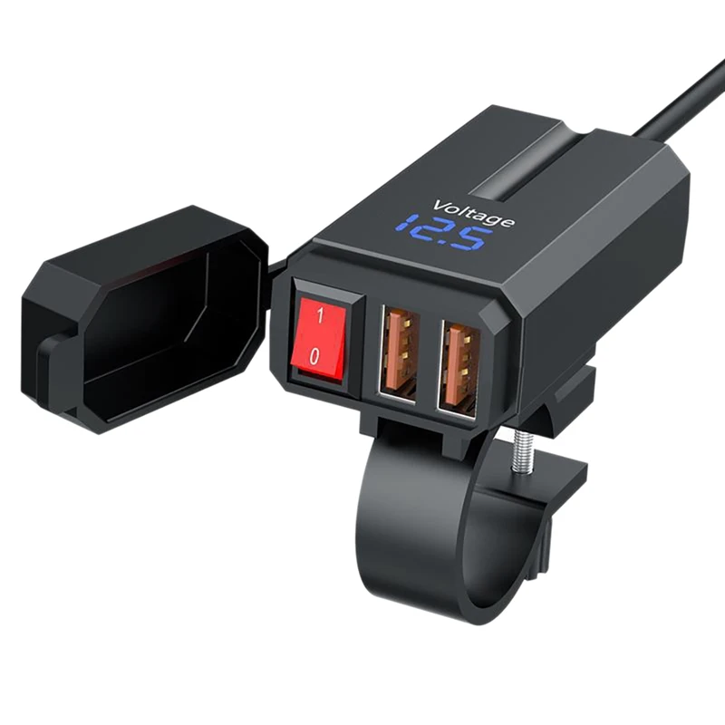 

Аксессуары для мотоциклов зарядное устройство USB для мотоцикла 12 В водонепроницаемый адаптер с двумя портами розетка для мобильного телефо...