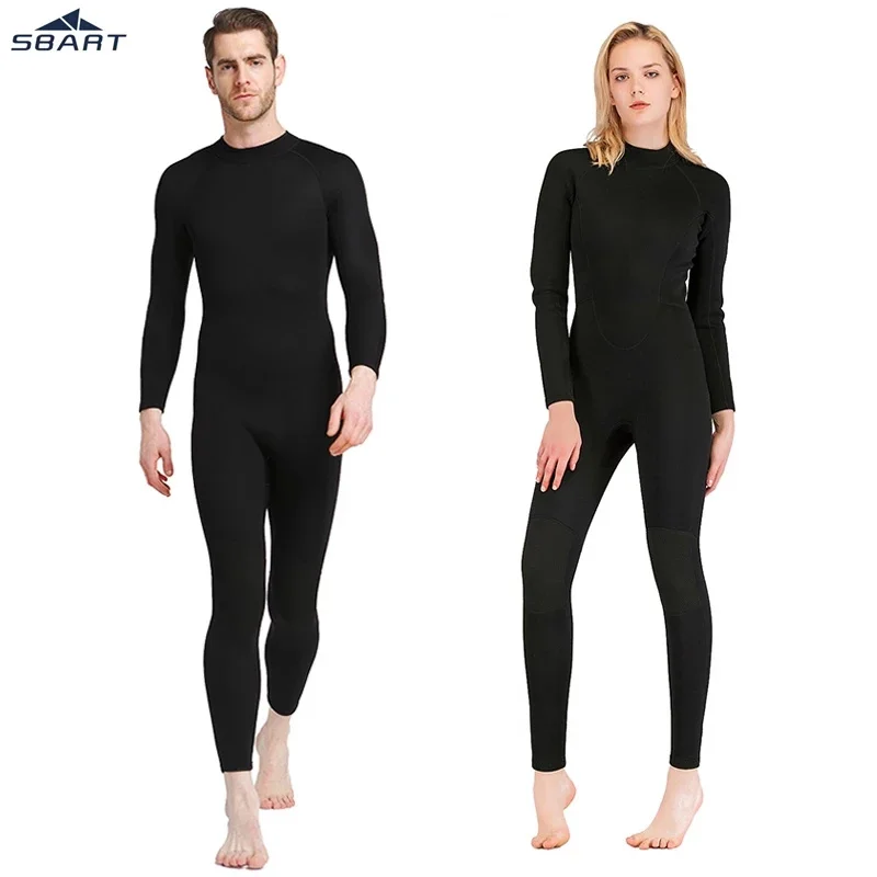 

Sbart 1.5mm Neoprene Full Body Wetsuit for Men Women One Piece Couple Swimming Surfing Snokling Spearfishing Diving Suit Black