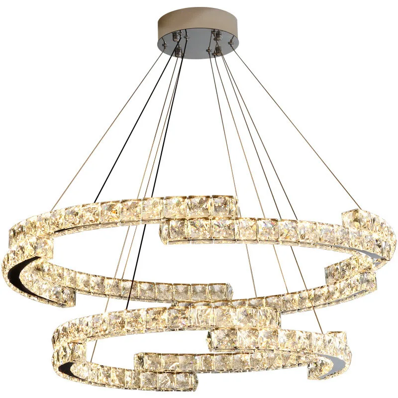

Modern Led Chandelier K9 Crystal Chandelier Chrome Metal Chandelier Living Room Bedroom Study Dining Room Lighting Fixtures
