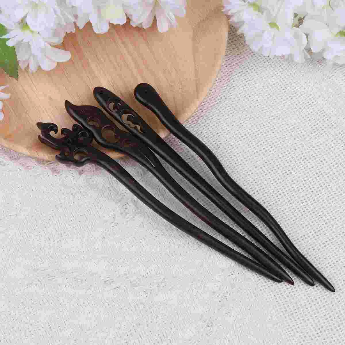 

Hair Sticks Bun Thick Stick Longpin Craft Hand Chignon Korean Japanese Wooden Chinese Accessory Making Updo Flower Maker