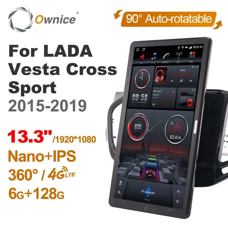 

1920*1080 Nano Ownice Android 10.0 Car Radio Video Audio 13.3" IPS 360 6G 128G Tesla Style For LADA Vesta Cross Sport 2015-2019