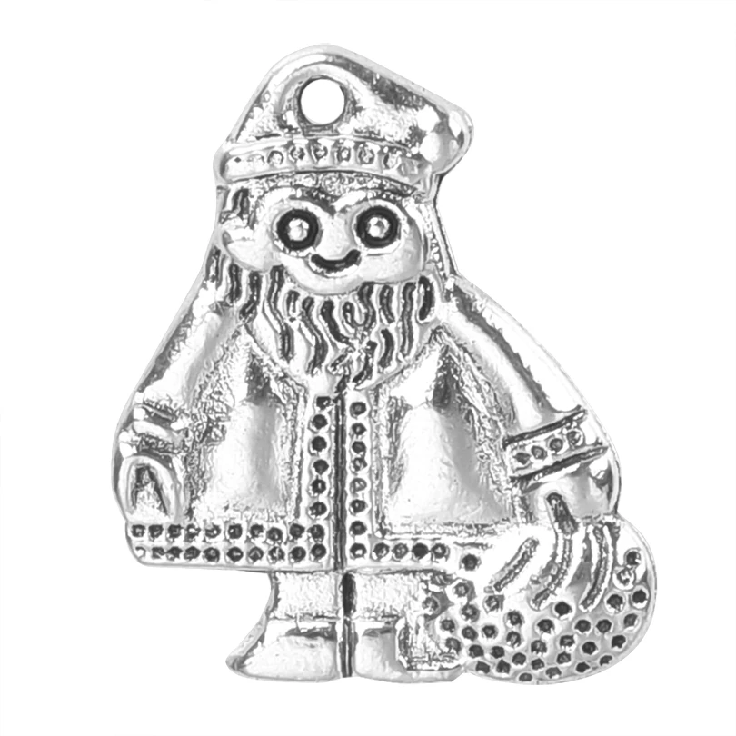 

15pcs/Lot Fashion Silver Color Christmas Santa Claus Charms Alloy Pendant For Earrings Bracelet Jewelry Making Diy Accessories