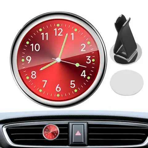 Автомобильные часы, интерьерные автомобильные часы, портативные мини-часы, украшение, светящиеся аналоговые зеркальные часы для автомобилей, грузовиков, RVs