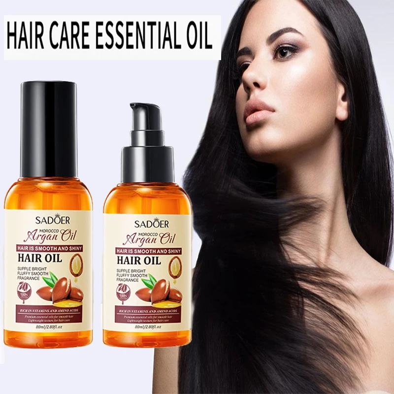 

Hot Sale Morocco Argan Oil HEssence Nourishing Repair Damaged Hair Treatment Essential Oils Wash-free Air Conditioners Care 80ml