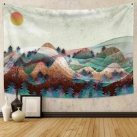 colorful bohemian tapestry sunset mountain series beach towel dormitory decoration family living room bedroom background wall