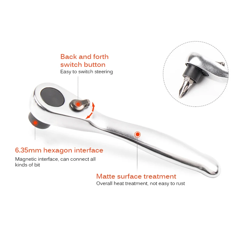 

Mini 1/4 Ratchet Wrench Double Ended Quick Socket Ratchet Wrench Screwdriver Hex Torque Wrenches Set Spanner Hand Repair Tools
