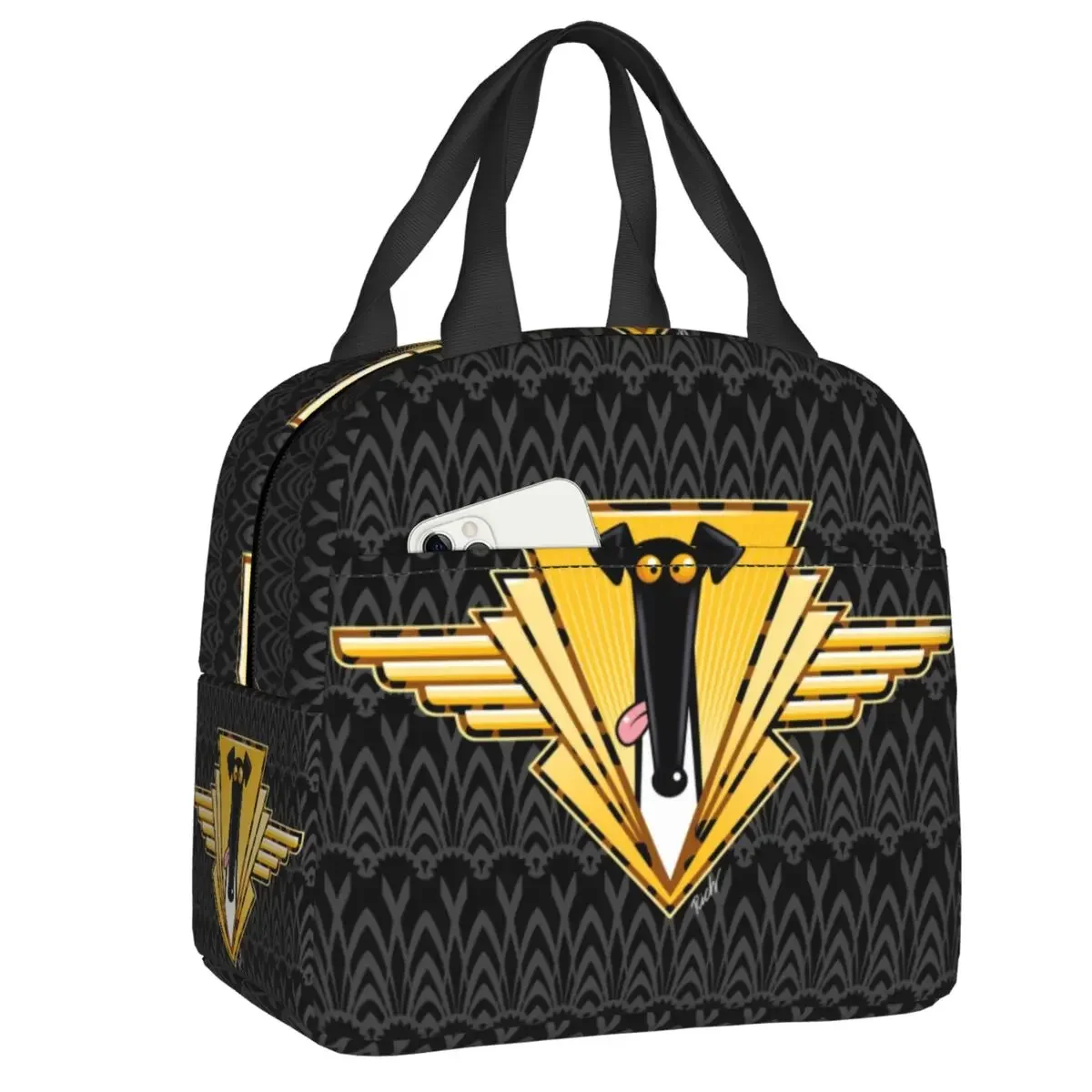 

Милые Изолированные сумки для ланча Greyhound для женщин, круглая термальная коробка для ланча для термической еды, кемпинга, путешествий