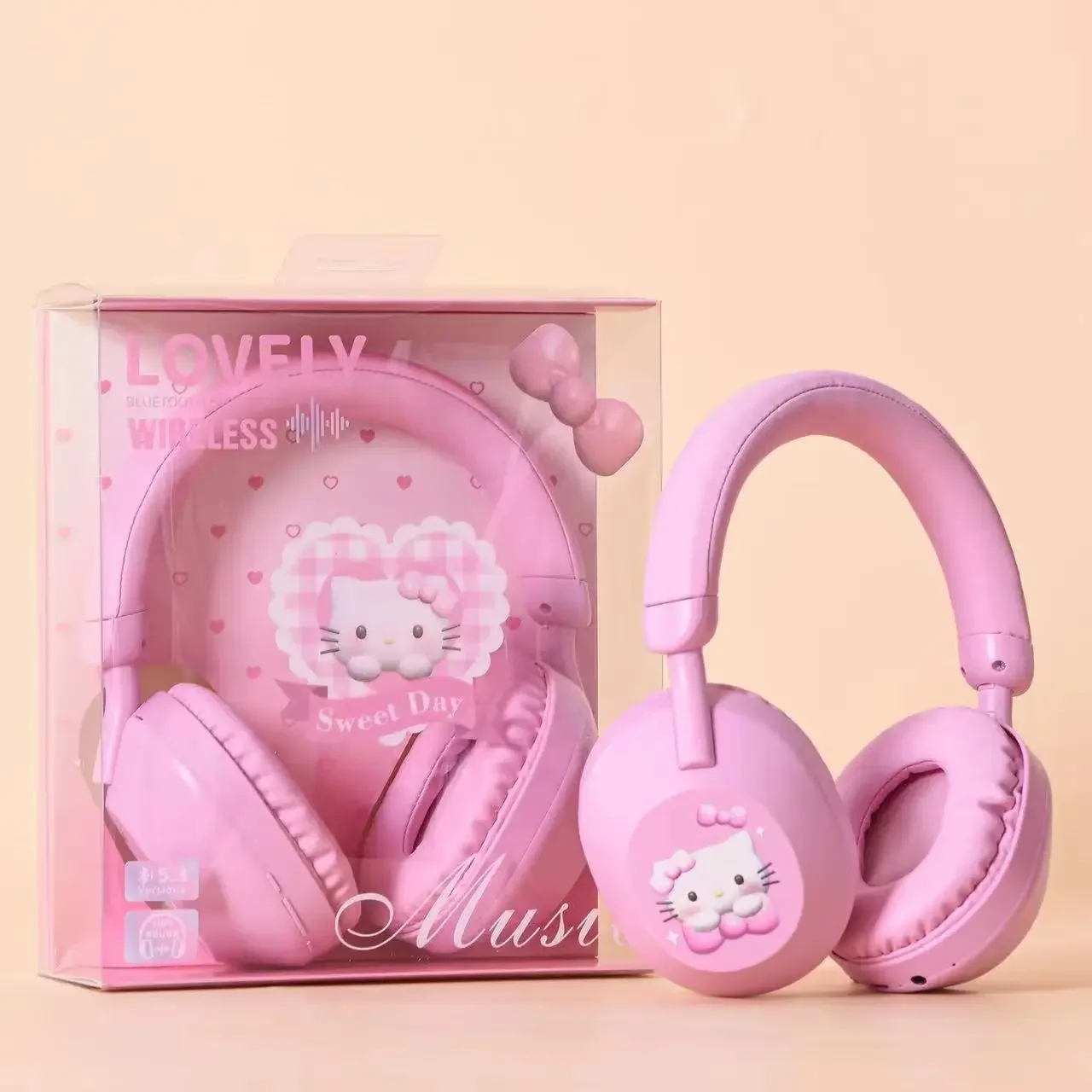 Наушники Hello Kitty Kuromi Мультяшные Bluetooth Sanrio Беспроводные спортивные наушники