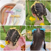 2pcs hairband childrens bow hairpin girls braided hairpin korean hairpin hair accessories female