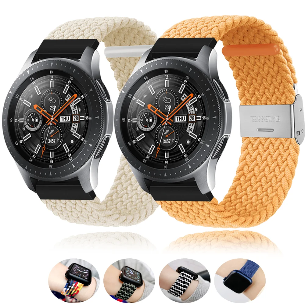 

22MM/ 20MM Band for Samsung Galaxy Watch 4 40mm 44mm Nylon Braided Loop for Galaxy Watch 4 Classic 42mm 46mm Amazfit gts 2 Strap