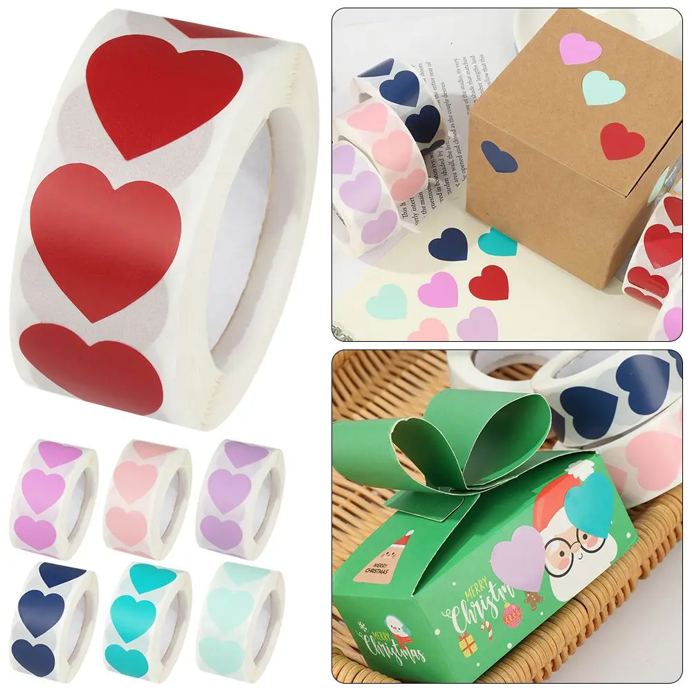 

500 Pcs Cute Gift Packaging Home Decor Stationery Sticker Seal Labels Love Heart Shaped Scrapbooking