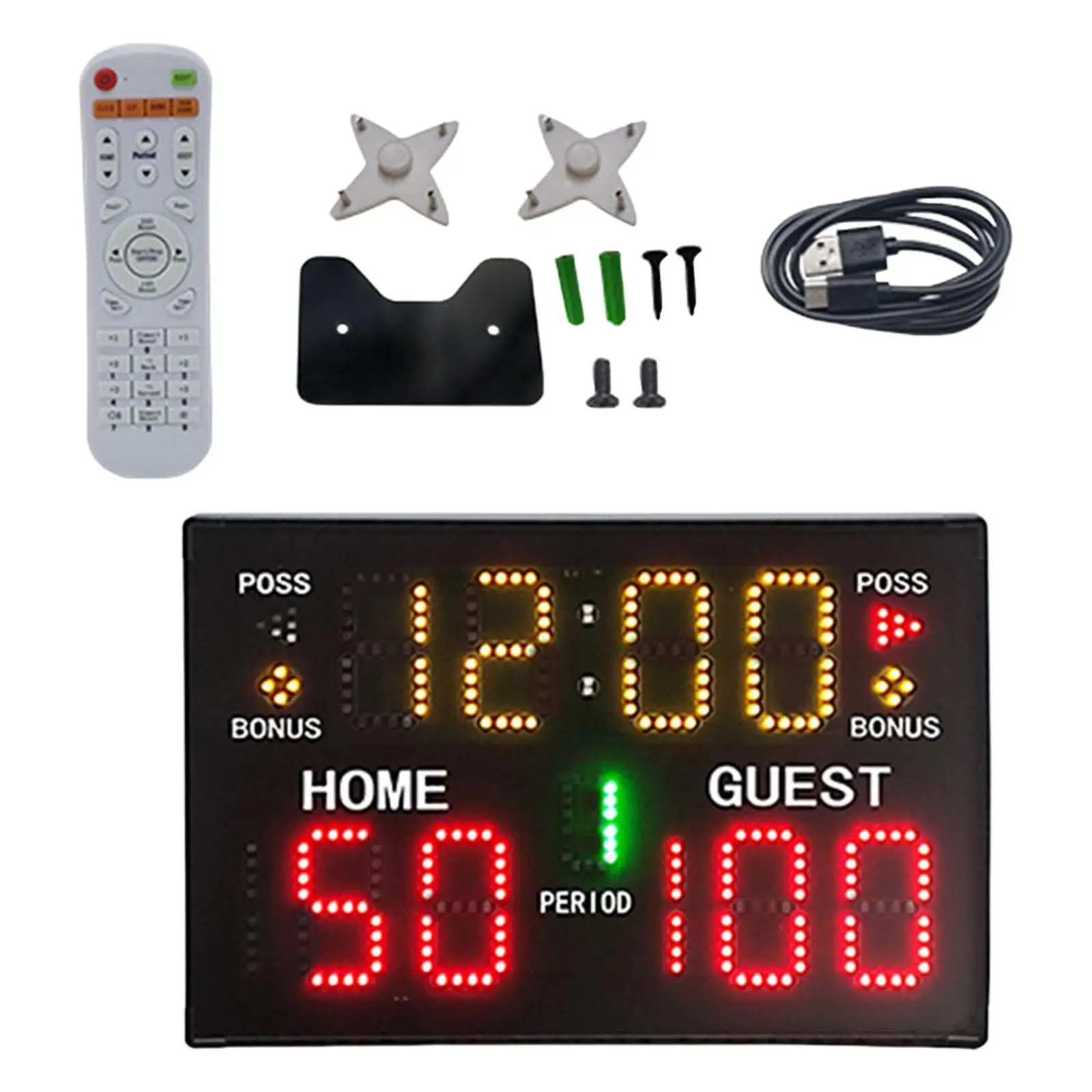 Digital Scoreboard Wall Hanging Portable with Remote Score Keeper Electronic Scoreboard for Volleyball Outdoor Tennis Boxing