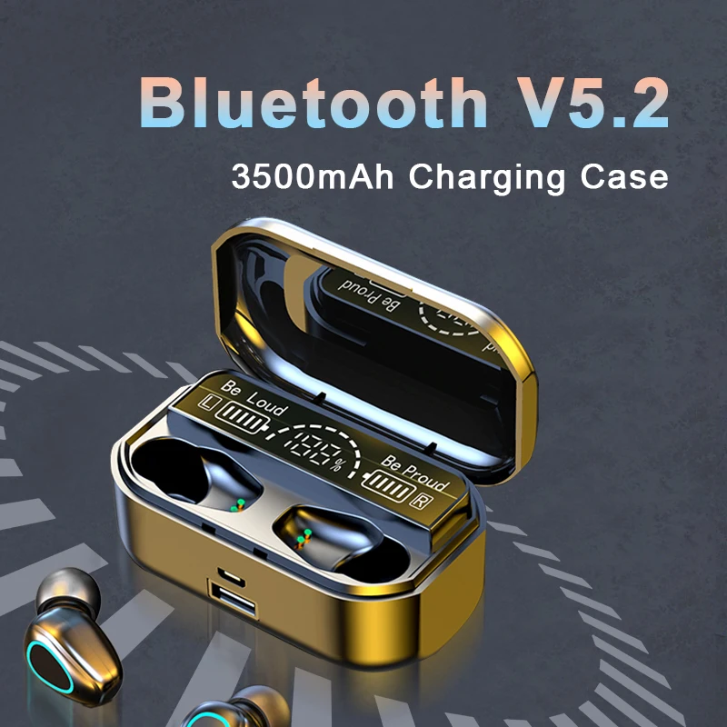 

TWS Bluetooth 5.2 Earphones 3500mAh Charging Box New Wireless Headphone 9D Stereo Sports Waterproof Earbuds Headsets With Mic