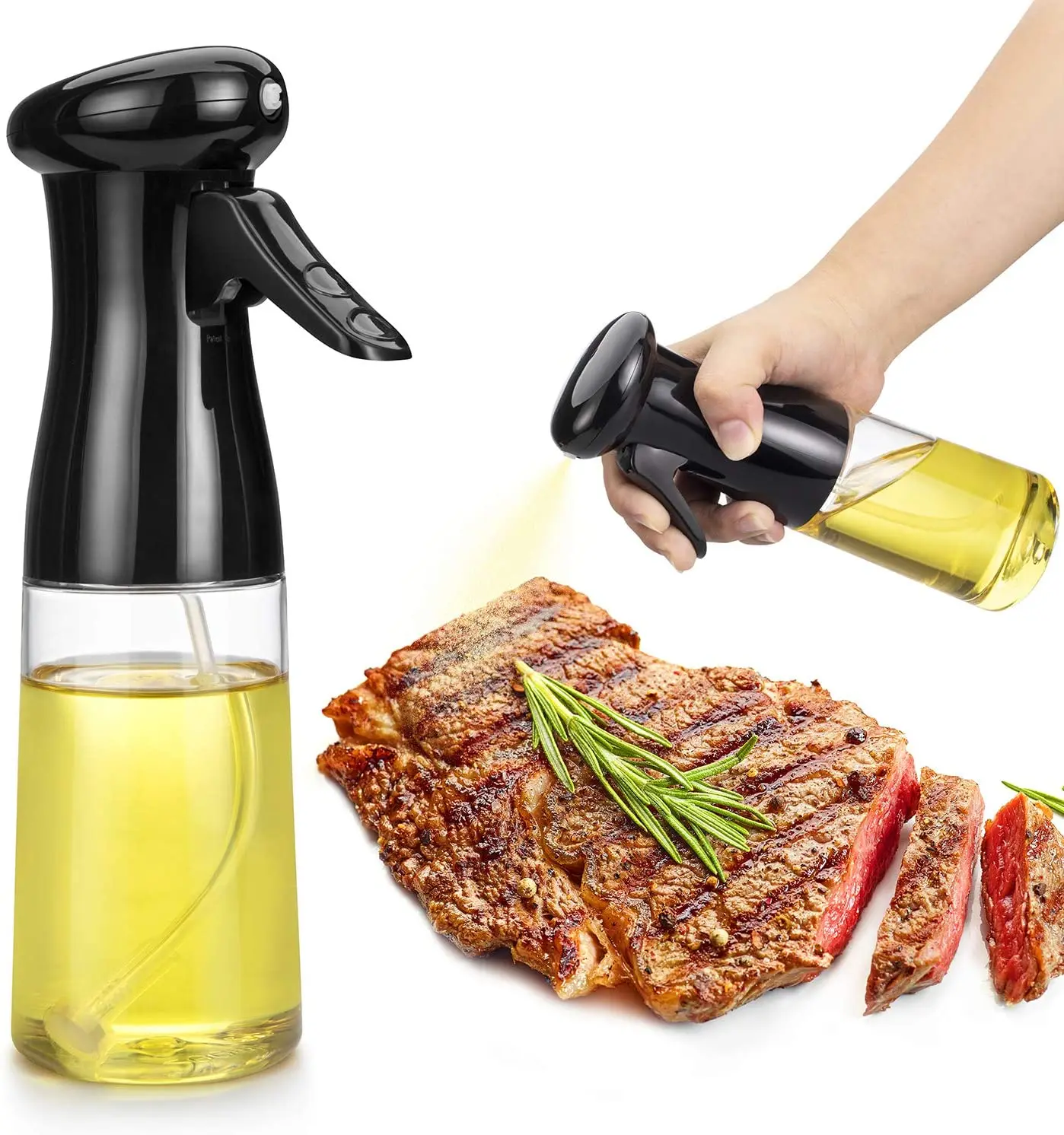 

210ml Oil Spray Bottle Cooking Baking Vinegar Mist Sprayer Barbecue Spray Bottle for Kitchen Cooking BBQ Grilling Roasting