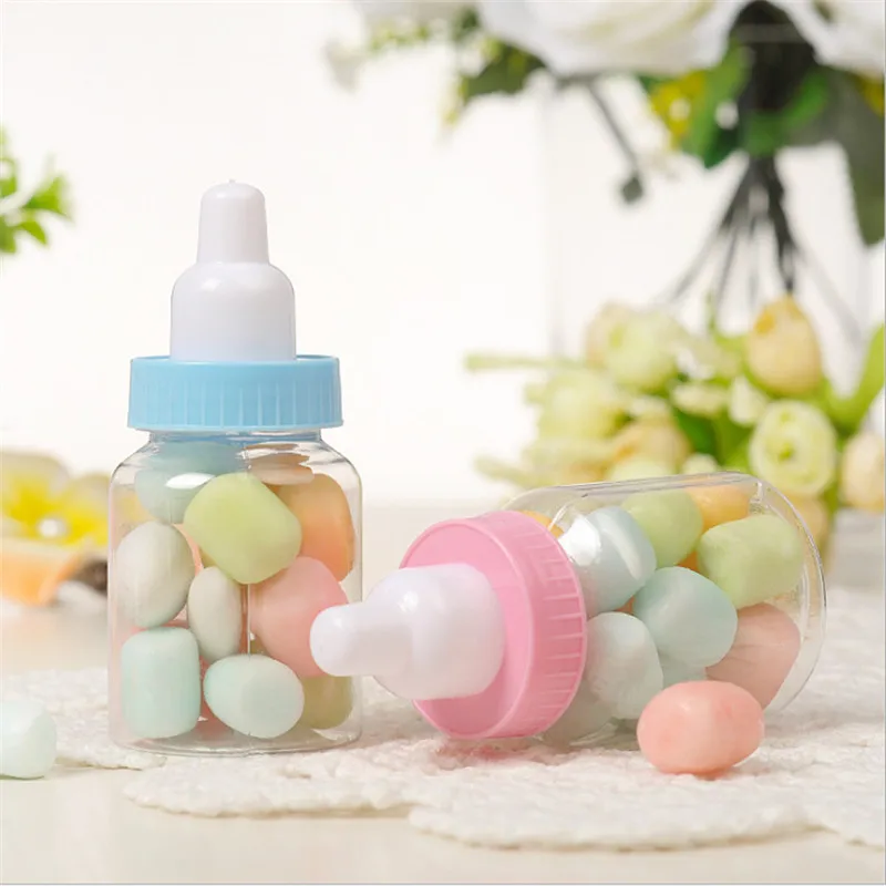 

12pcs/pack Clear Mini Baby Bottle Candy Box Boy/girl First Birthday Gift Box for Guest Birthday Party Baby Shower Decorations