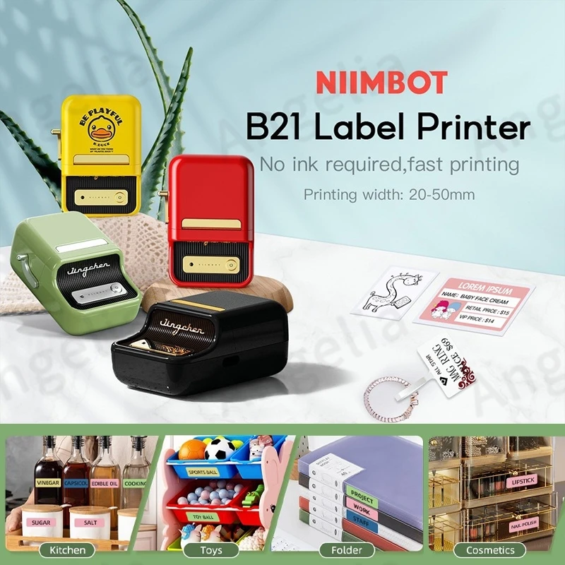 

NEW Niimbot B21 Portable Label Printer Wireless Pocket Label Printer Fast Printing Bluetooth Thermal Sticker Maker Home Use