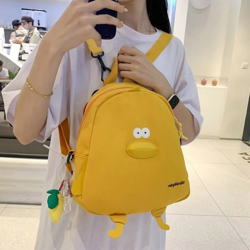 

Mini Travel Bags Cartoon Duck Nylon Backpack Crossbody Bag Student School Bag