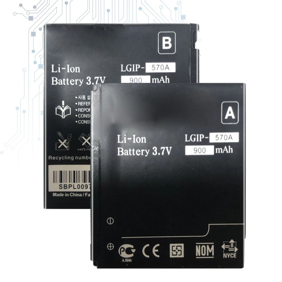 LGIP-570A 900mAh Сменный аккумулятор для LG KC550 KC780 KF700 KP500 KX500 KC560 KV500