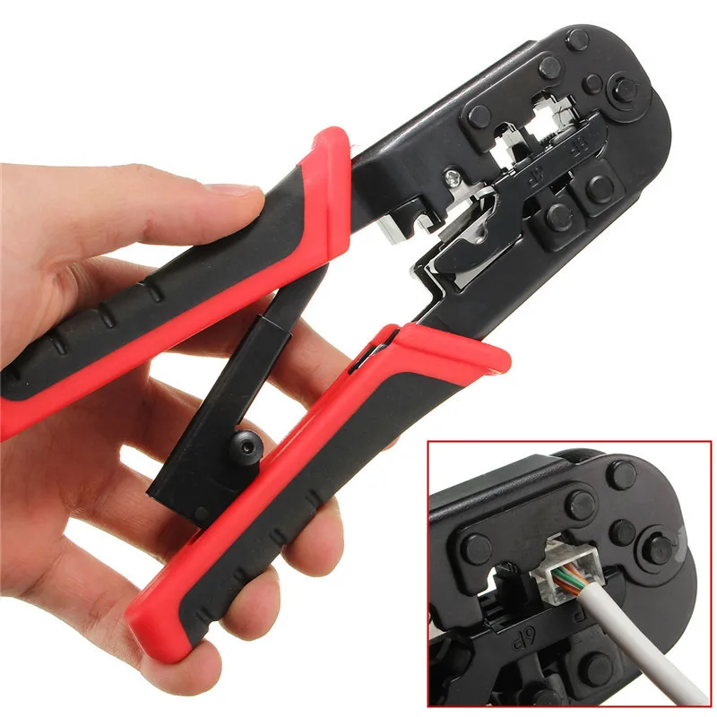 

Network Stripping Crimping Plier Insulated Wire Multifunctional Network Cable Crimp LAN Cable Tester Crimper Cutter Hand Tool