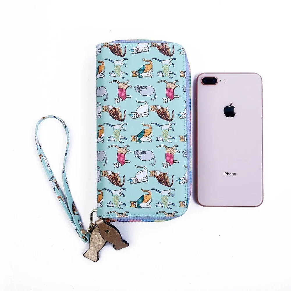 

Wallet Female Long Korean Version Cute Cat Wallet Large Capacity Multi-functional Double Zipper Cute Purse Carteras Para Mujer