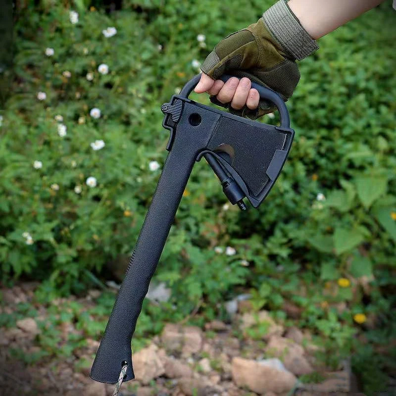 Survival Axe Tactical Hunting Hammer Multifunction Camping Hand Fire Axe Portable Plascti Sleeve Handle Ax Outdoor Rescue Tools