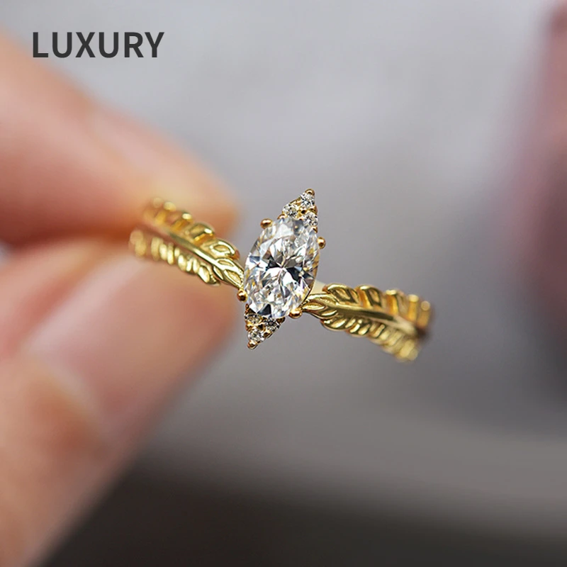 

Роскошное изящное кольцо из стерлингового серебра S925 с перьями 4*6 овальной формы для подруги подарок на день рождения