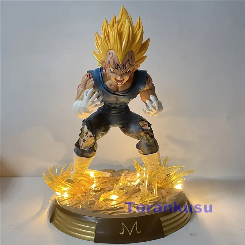 

28cm Anime Dragon Ball Z Majin Vegeta Figure SSJ DBZ DIY Light PVC Action Figures GK Statue Collection Figurine Model Toys Gifts