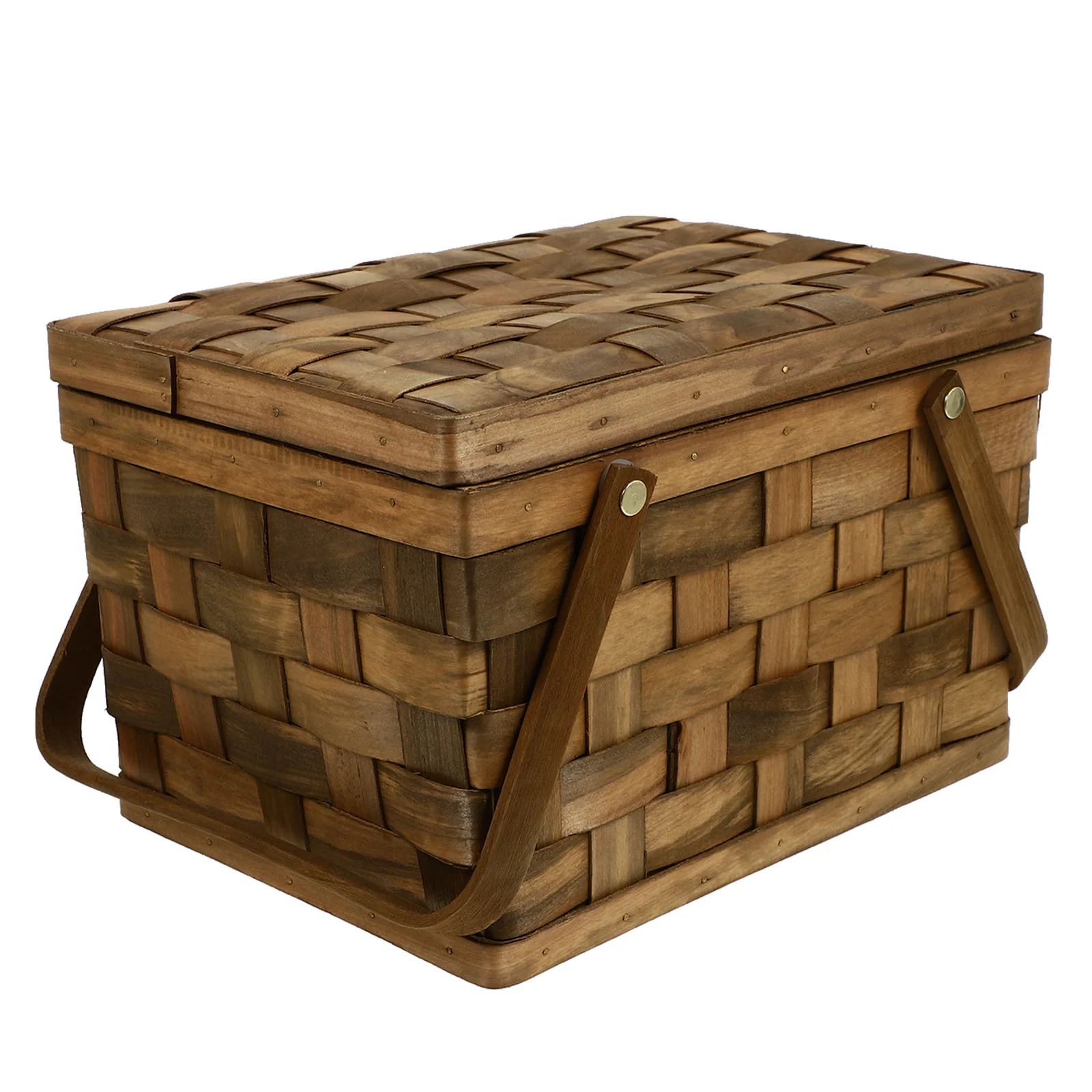 

Basket Woven Picnic Wickerstorage Capacity Large Lid Handwoven Giftseagrass Flower Natural Handles Rattan Willow Outdoor Rustic