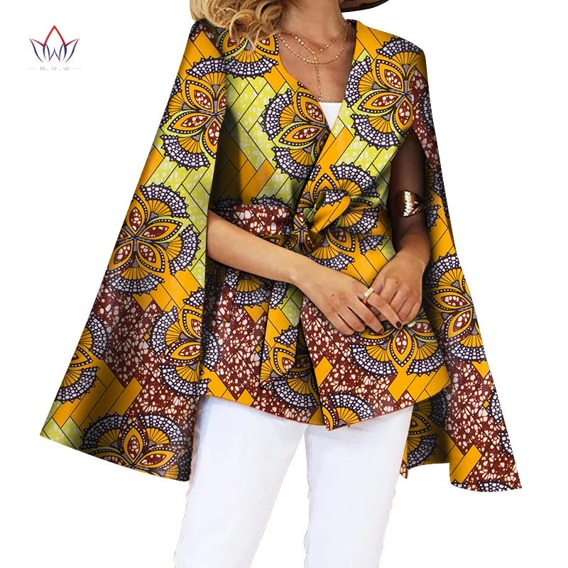 Autumn African Trench Coat for Women Plus Size Clothing Africa Print Outfits Dashiki Office Outwear WY5858 | Тематическая одежда и
