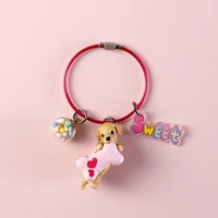 keychain puppy lanyard cute cartoon accessories candy colors key ring key chain dog landyard bag pendant strap small gift