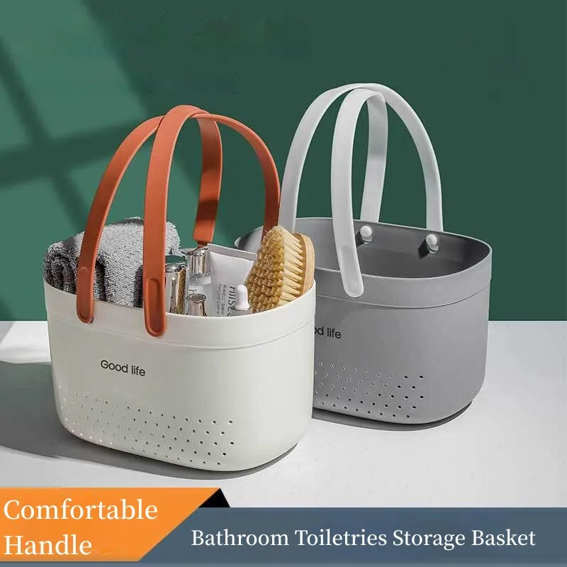 

Bathroom Toiletries Storage Basket Plastic Organizer Storage Tote With Handles Toiletry Bag Bin Box For Bathroom Kitchen Dorm