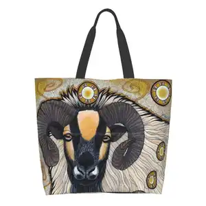 Icelandic Sheep Shopping Bags Fashion Casual Pacakge Hand Bag Iceland Sheep Icelandic Ram Gold Magic Pagan Animal Teacher