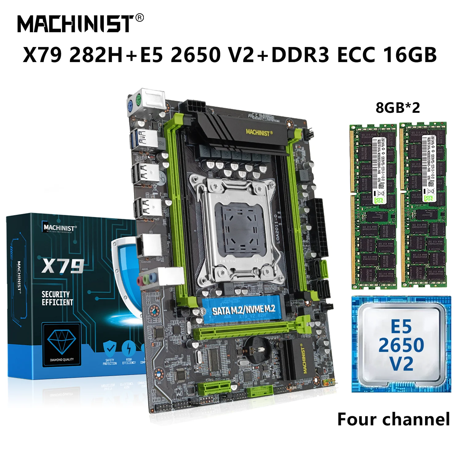 MACHINIST X79   LGA 2011    Xeon E5 2650 V2 16  = 8  * 2 DDR3 ECC     X79 282H