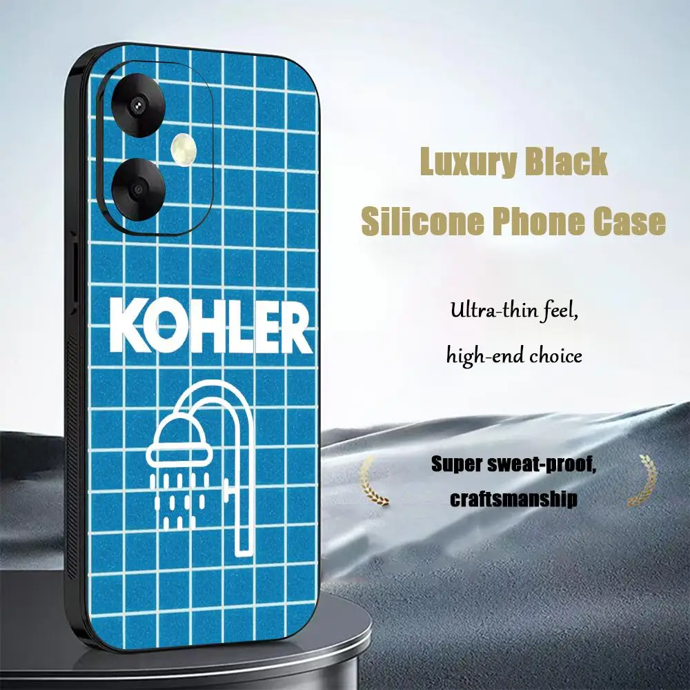 Фото Чехол для телефона Kohler для Xiaomi Redmi17 14C 13C 12C Note 15 14 13 12 Pro Plus S, мягкий черный чехол для телефона. №3