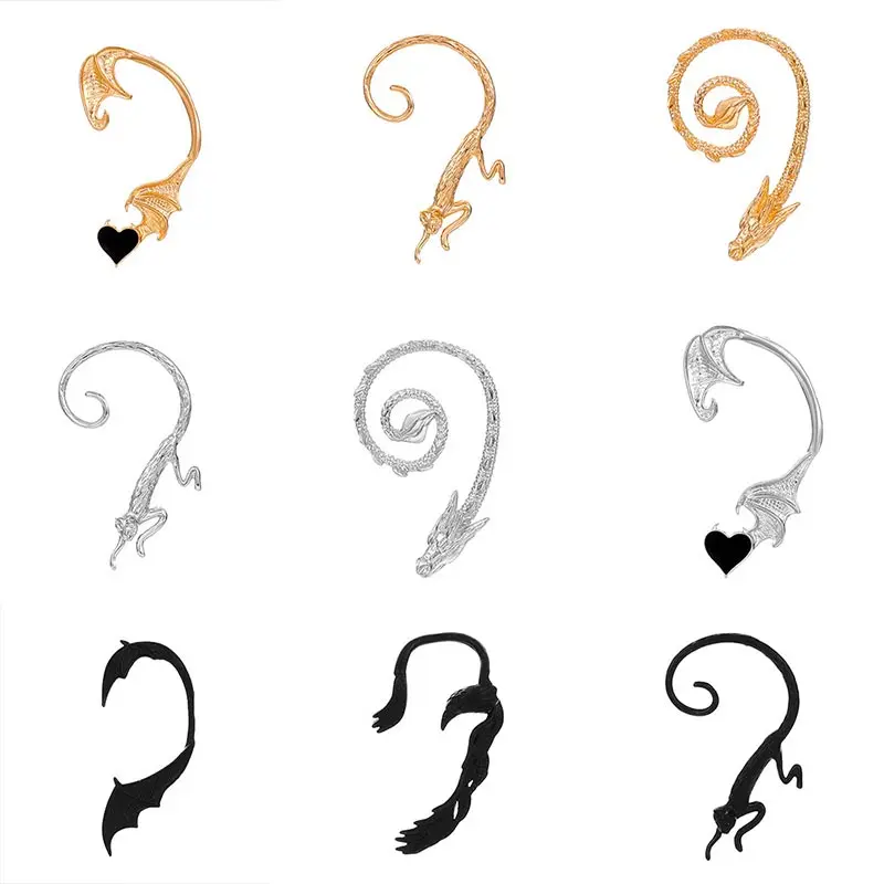 

1pcs Elf Ear Hanging Earring Without Ear Hole Cartilage Clip Earrings for Women Vintage Dragon Single Earring Party Jewelry Gift