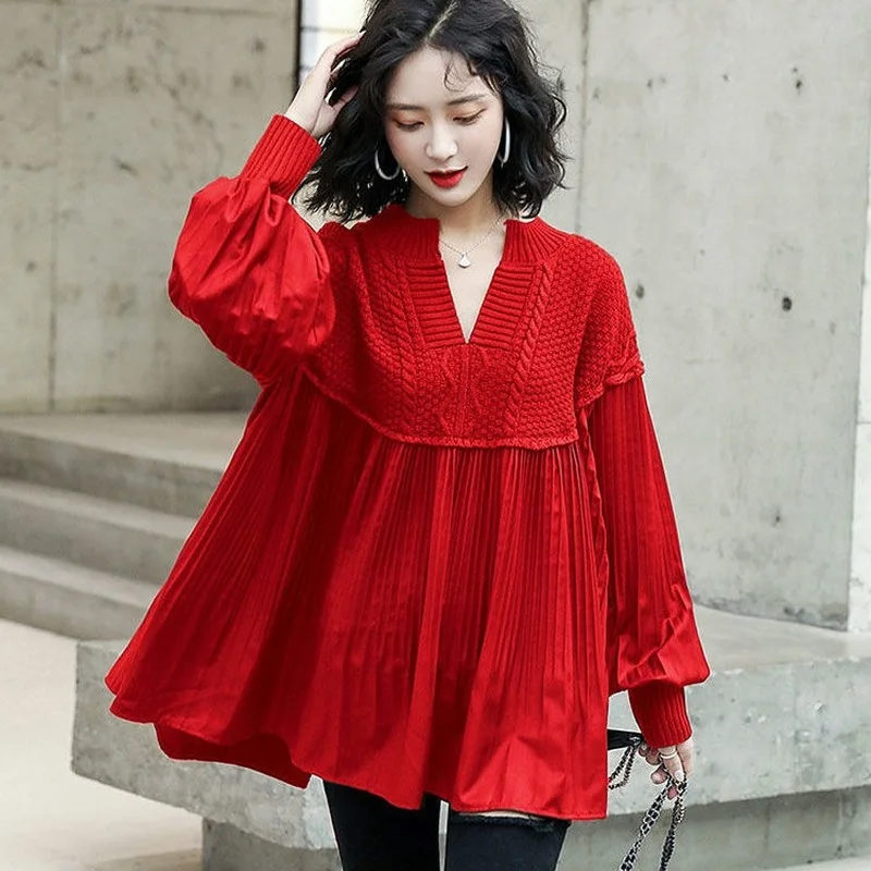 

Spring Women Long Sleeve Solid Blouse Tops Female Loose Fashion V-neck Black Casual Shirt Pullover Ropa De Verano Mujer 2022