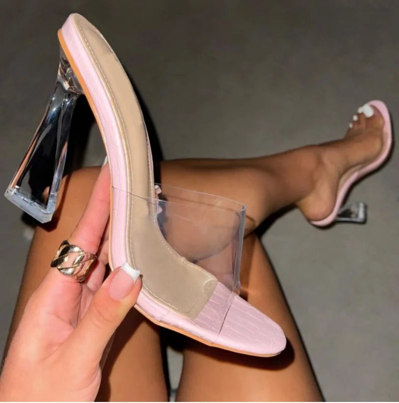 

Сандалии женские на высоком каблуке, Босоножки с открытым носком, прозрачные тапочки, обувь для вечеринок, скидки
